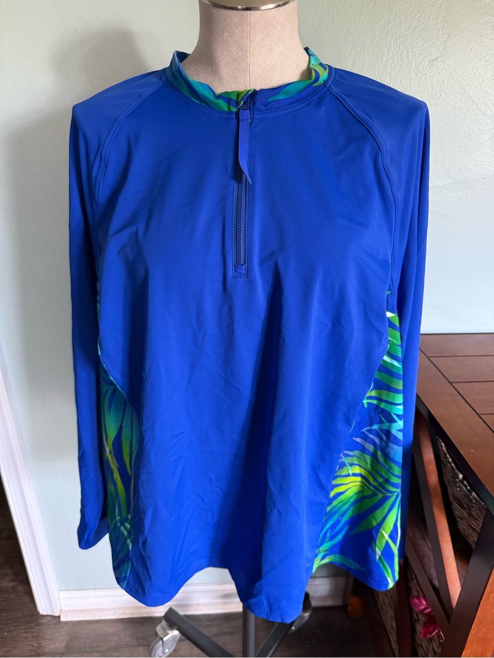 Lands End Women’s Royal Blue Rash Guard Swim Coverup Size 3X